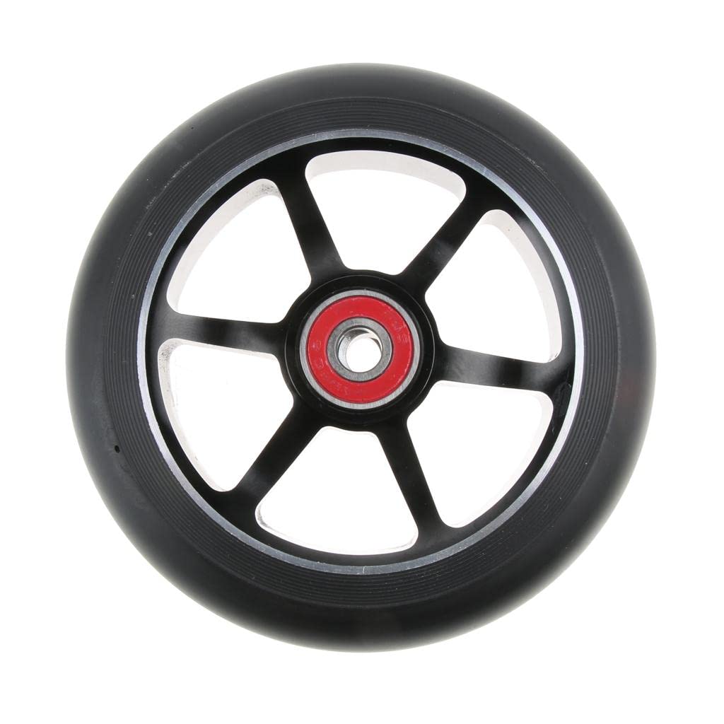 Harilla Lot de 2 Roues de Rechange pour avec Roulements, 110 Mm, Pièces Détachées pour Trottinettes de Sport en Plein Air pour Filles et Garçons, Noir