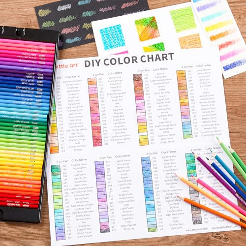 Image of Shuttle Art 172 Colored Pencils, Soft Core Color Pencil Set for Adult Coloring Books Artist Drawing Sketching Crafting