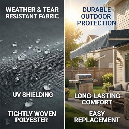 Toile de rechange pour auvent rétractable imperméable - Bâche de protection extérieure - 5
