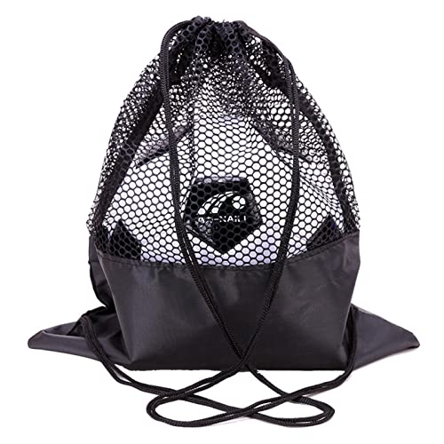 Single Mesh Sport Ball Storage Drawstring Sackpack - Sling Back Bag for Basketball, Volleyball, Rugby, Soccer, Football With Swimming and Gym Uses