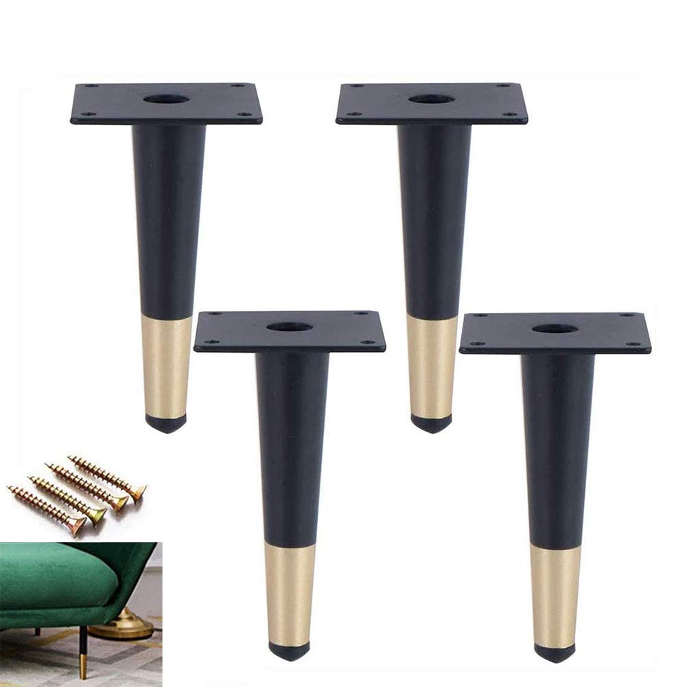 Set van 4 meubelpoten, taps toelopende metalen meubelpoten, verstelbare tafelles, voor salontafel/TV/bank/bed en andere meubelpoten - met schroeven- Black Oblique|65.5cm Set van 4 meubelpoten, taps toelopende metalen meubelpoten, verstelbare tafelles, voor salontafel/TV/bank/bed en andere meubelpoten - met schroeven- Black Oblique|65.5cm