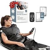 Lifepro BioRemedy Plus Infrared Sauna Blanket – Available in 5 Colors – Portable Far Infrared Home Sauna Bag for Detox, and Relaxation – Adjustable Temp (86–158°F) & Timer – Includes Detox Wraps