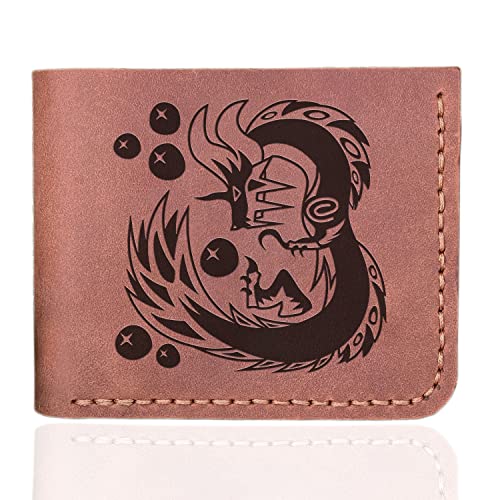 Mizutsune MHW Wallet Mens, Christmas Gift for Him, MHW Personalized Mens Leather Wallet, Gamer Gift, Custom Leather Wallet Handmade Husband Gift Boyfriend Gift, Geek Gift s36