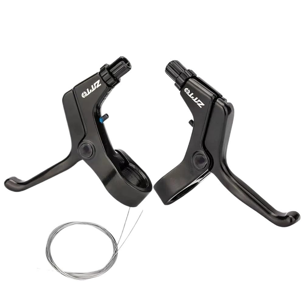 POAYUEWR 1 Pair Bicycle Brake Levers Children Bicycle Brake Lever Handle Universal for Kids Bikes 22mm Handlebar Bike Brake Drum(Black and Brake line)