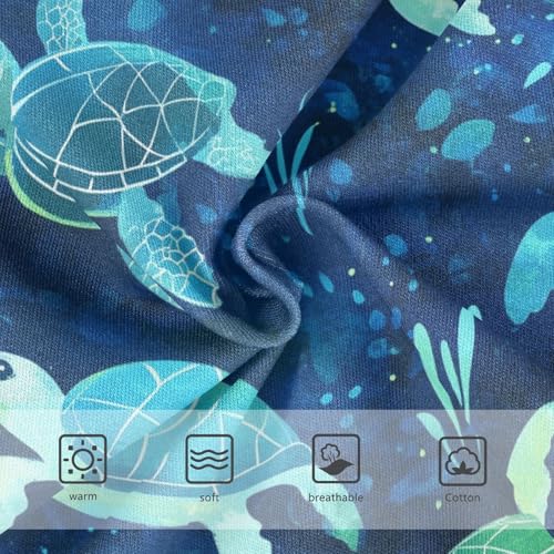 Wusikd Sea Turtles Girls' Underwear Cotton Blue Girls Briefs Soft Toddler Underwear 2T3