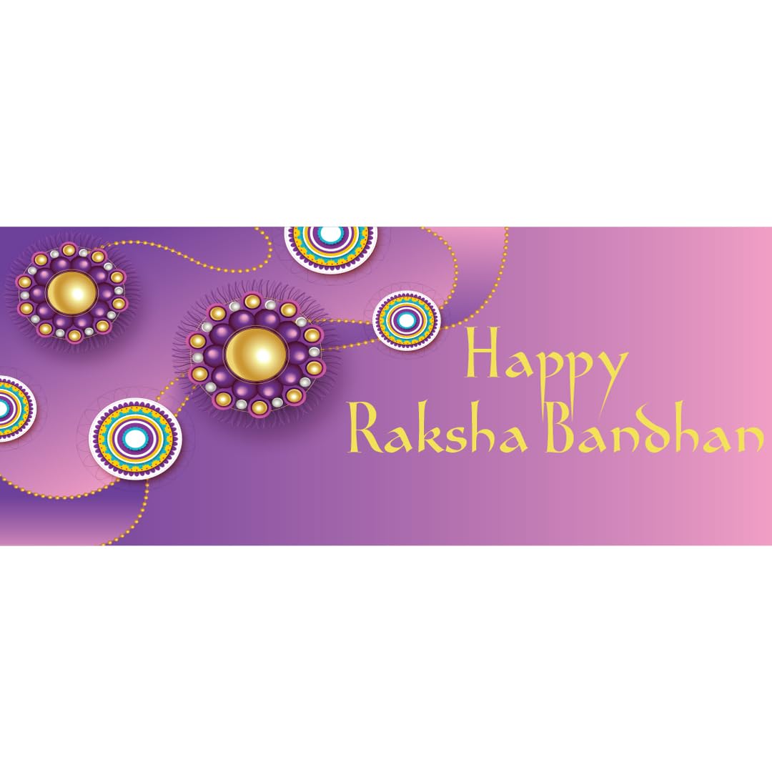 Partyrama.co.uk Multicolour Raksha Bandhan Purple Pattern Design Pvc Party Sign Decoration
