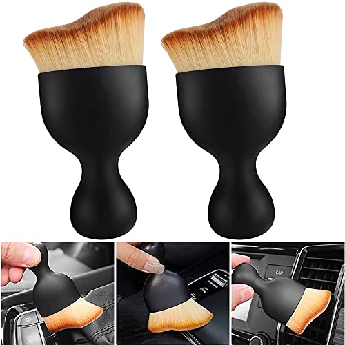 Zitoop 4Pcs Multifunctional Car Interior Cleaning Brush, Car Dust Removal Brush, Soft Bristles Detailing Brush Dusting Tool #TOP1