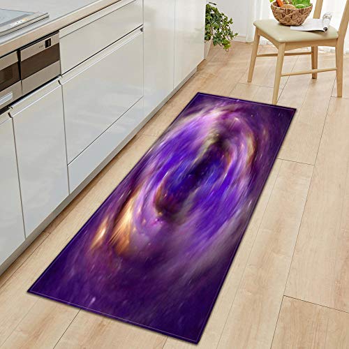 Teppichläufer ​Küchenläufer Bereich Teppich Teppichbodenmatte für den Heimbereich Bodenmatte für Wohnzimmer Badezimmer Dekoration Teppich Anti-Rutsch Violett 80X120CM Cover