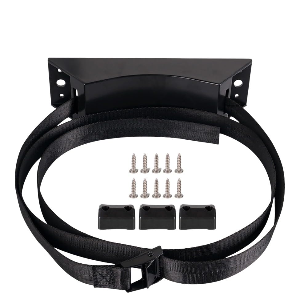 Cinghia di fissaggio per bombola a gas per camper e yacht, cintura regolabile in nylon con kit di montaggio, 1,5 m per arancione e 2 m nero (nero, 2 m)