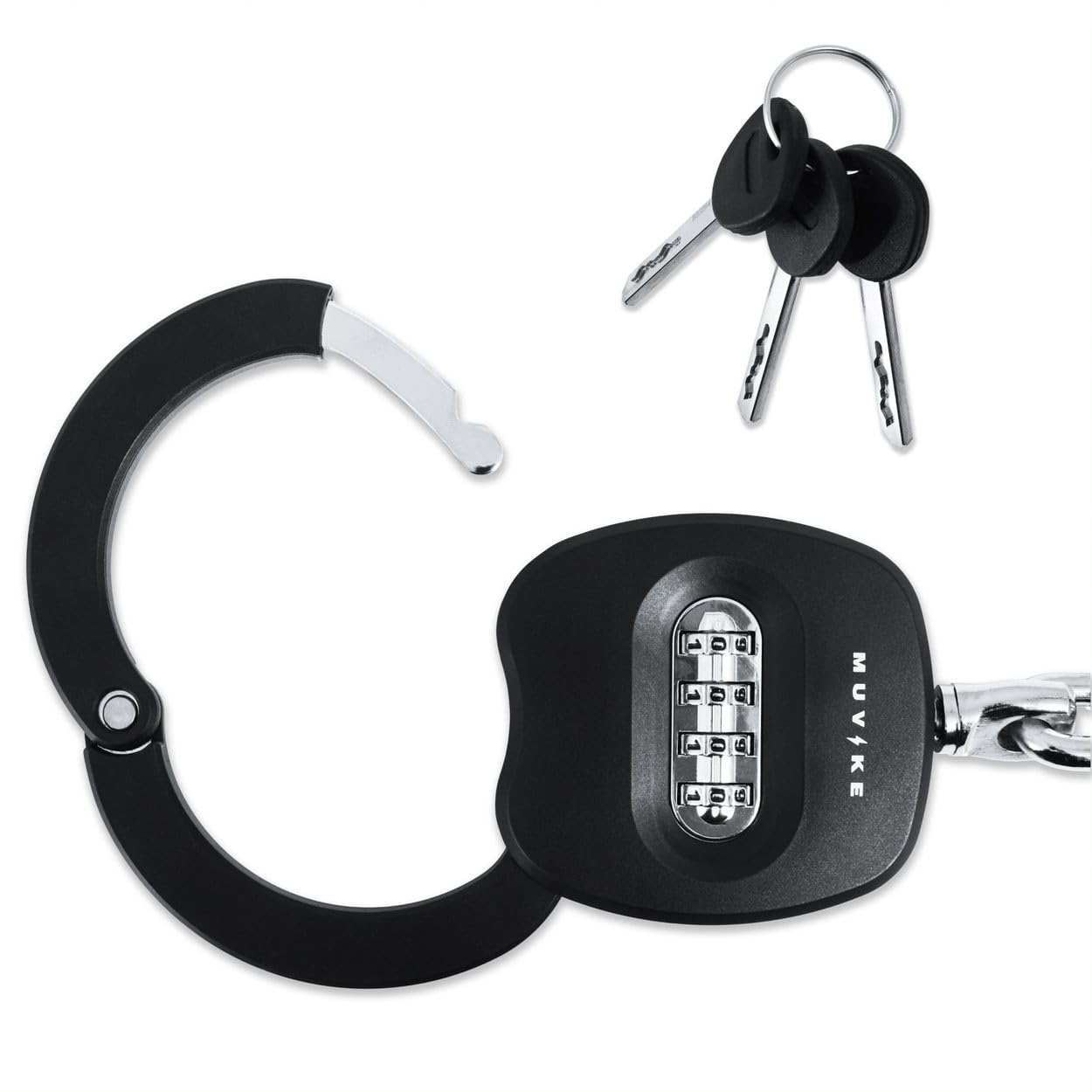 HANDCUFF 480/8CK Fahrradschloss – 49 cm Handfesselschloss aus gehärtetem Stahl – 360° drehbar – 4-stelliger Zahlencode – Sicherheitsstufe 8 – für Fahrrad, E-Bike, Roller, Kinderwagen