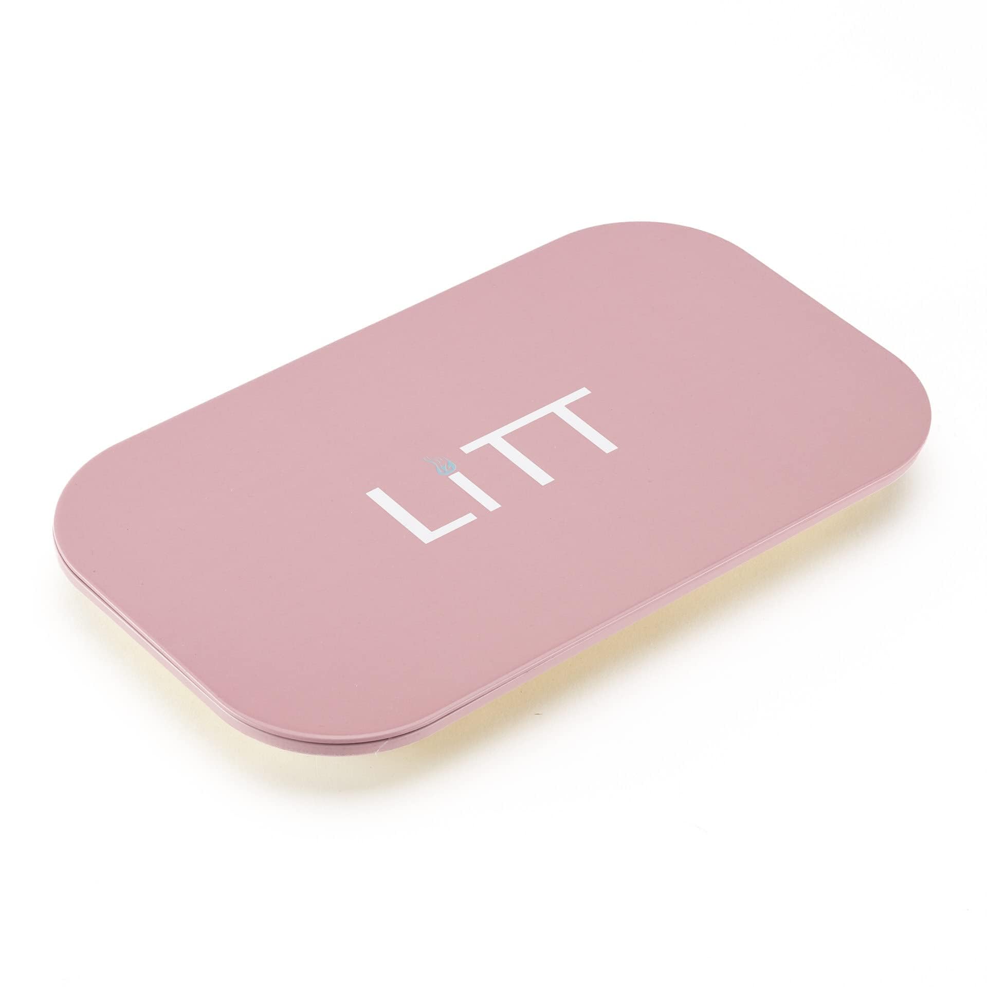 LITT Storage Metal Tray with Magnetic Lid, Pink, Large Pink - Image 2