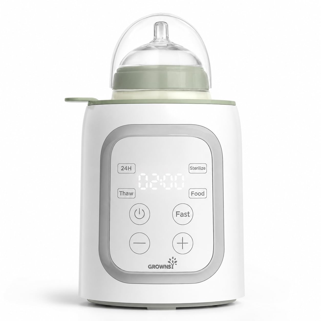 Grownsy Scaldabiberon per Bambini, Scaldabiberon Rapido 10-in-1 con Sterilizzatore e Timer, per Latte Materno o Latte Artificiale, Temperatura Precisa, Funzione Mantenimento Caldo 24h, Senza BPA, per