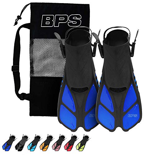 Blue Comfecto Swimming Fins Short Dive Fin Training for Youth Big Kids