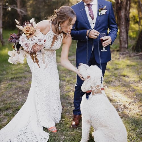 NICENEEDED Ringkissenhalter Für Hochzeit Mit Hund Blumen Ringträger Ring Aufbewahrungstasche Ringkissen Ringkissen Ringkissenhalter