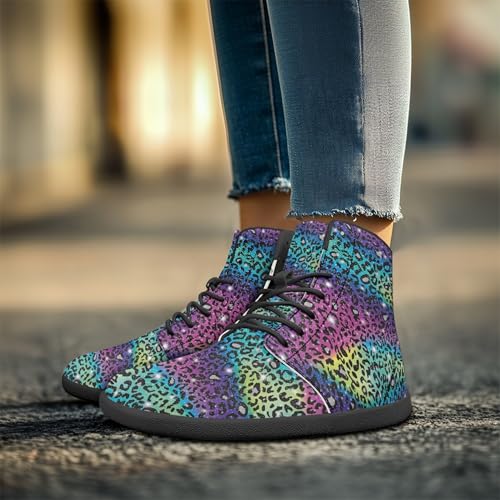 Image of Fashion Print Womens Mens High Top Barefoot Sneakers Flat Shoes