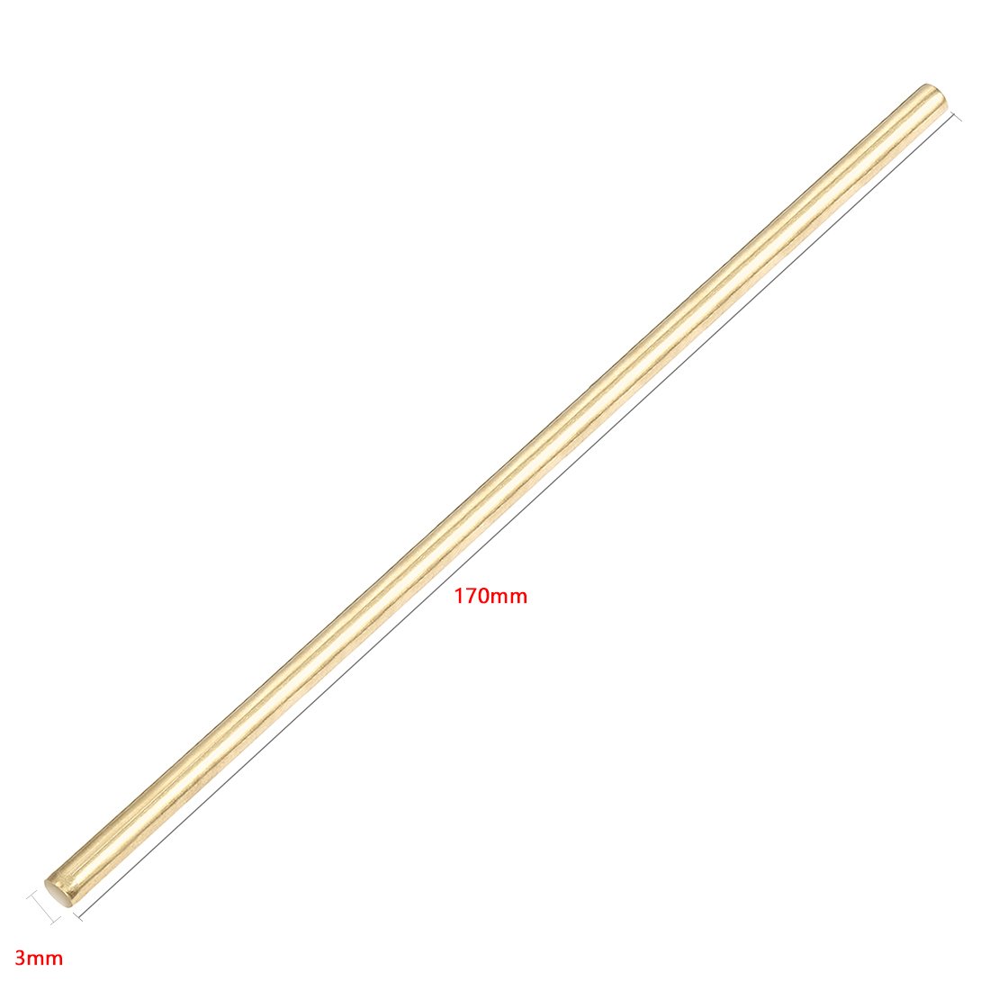 Aexit 3mm Dia Electrical equipment 170mm Length Copper Solid Round Shaft Rod for RC DIY Model Car