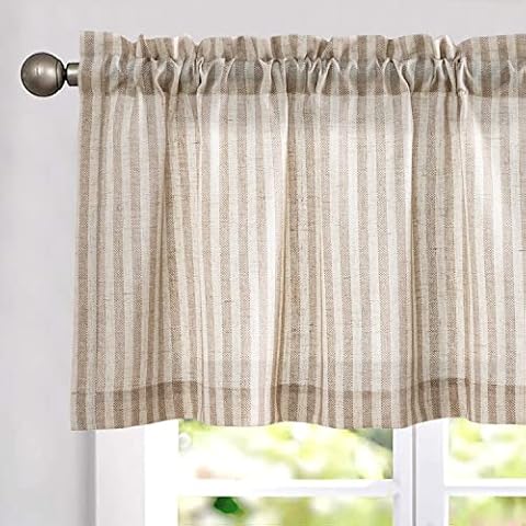 Vangao Linen Stripe Kitchen Valance Cover