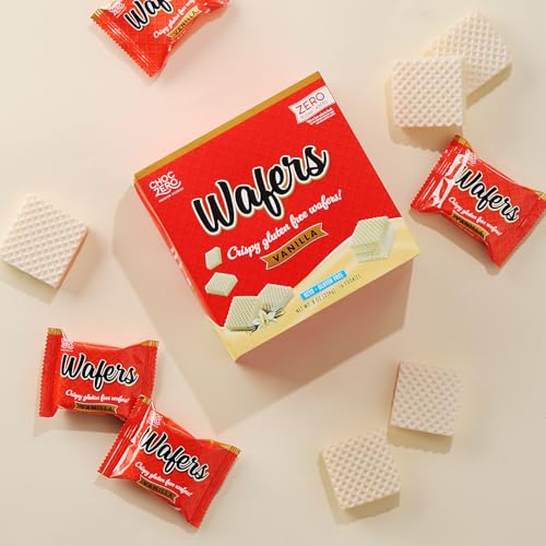 Image of ChocZero Sugar Free Vanilla Wafer Cookies, No Sugar Alcohols, Keto, Gluten Free, High Fiber, 16 Count, 8 oz Box