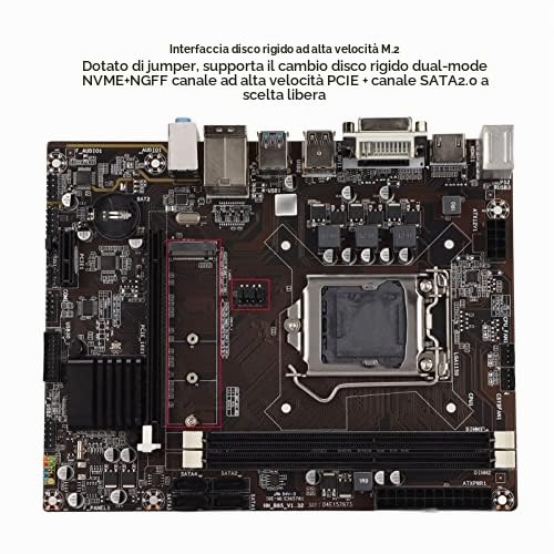Fockety Scheda Madre, Scheda Madre per Computer Desktop B85 DDR3, SATA, USB, Disco Rigido M.2 Interfaccia CPU 1150 Pin Scheda di Rete 100M Scheda Madre da Gioco più Veloce