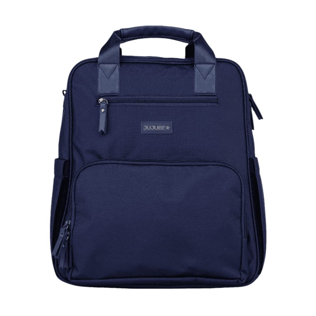 JuJuBeNature Babe Diaper Bag Backpack with Portable Baby Changing Pad, Sustainable Multi-Function Travel Bag for Bottles, Diapers, Pacifier, Made with 24 Recycled Plastic Bottles, Navy