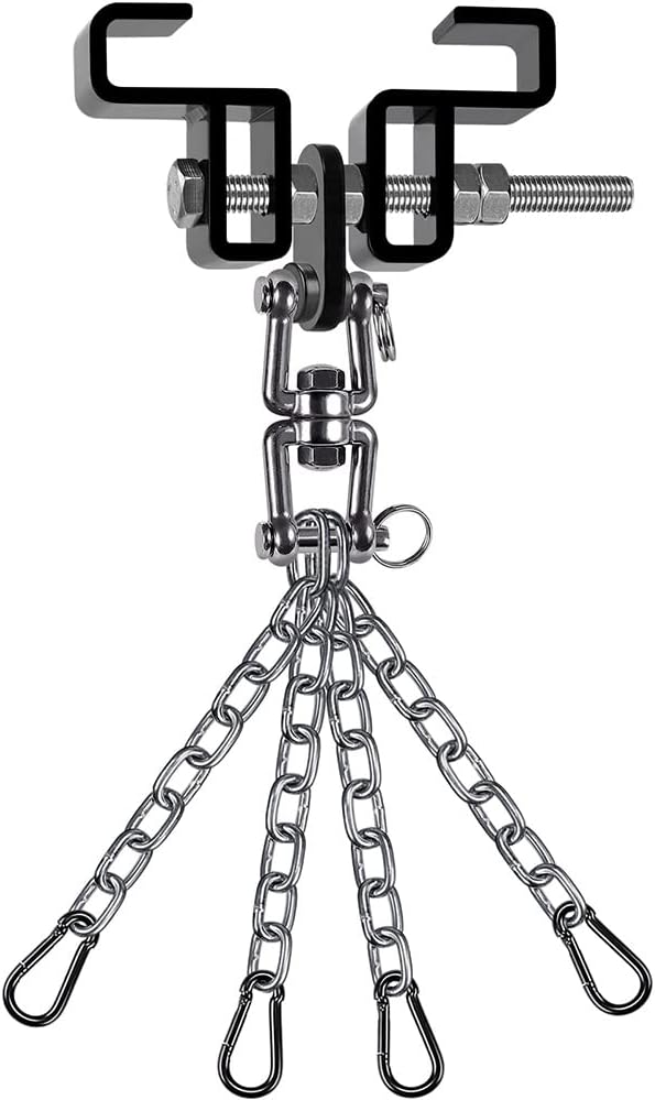 SELEWARE Heavy Duty Steel Beam Clamp, Heavy Bag Mount, Punching Bag Hanger Heavy Duty Holder for Boxing, Muay Thai and MMA Training (with Carabiner)