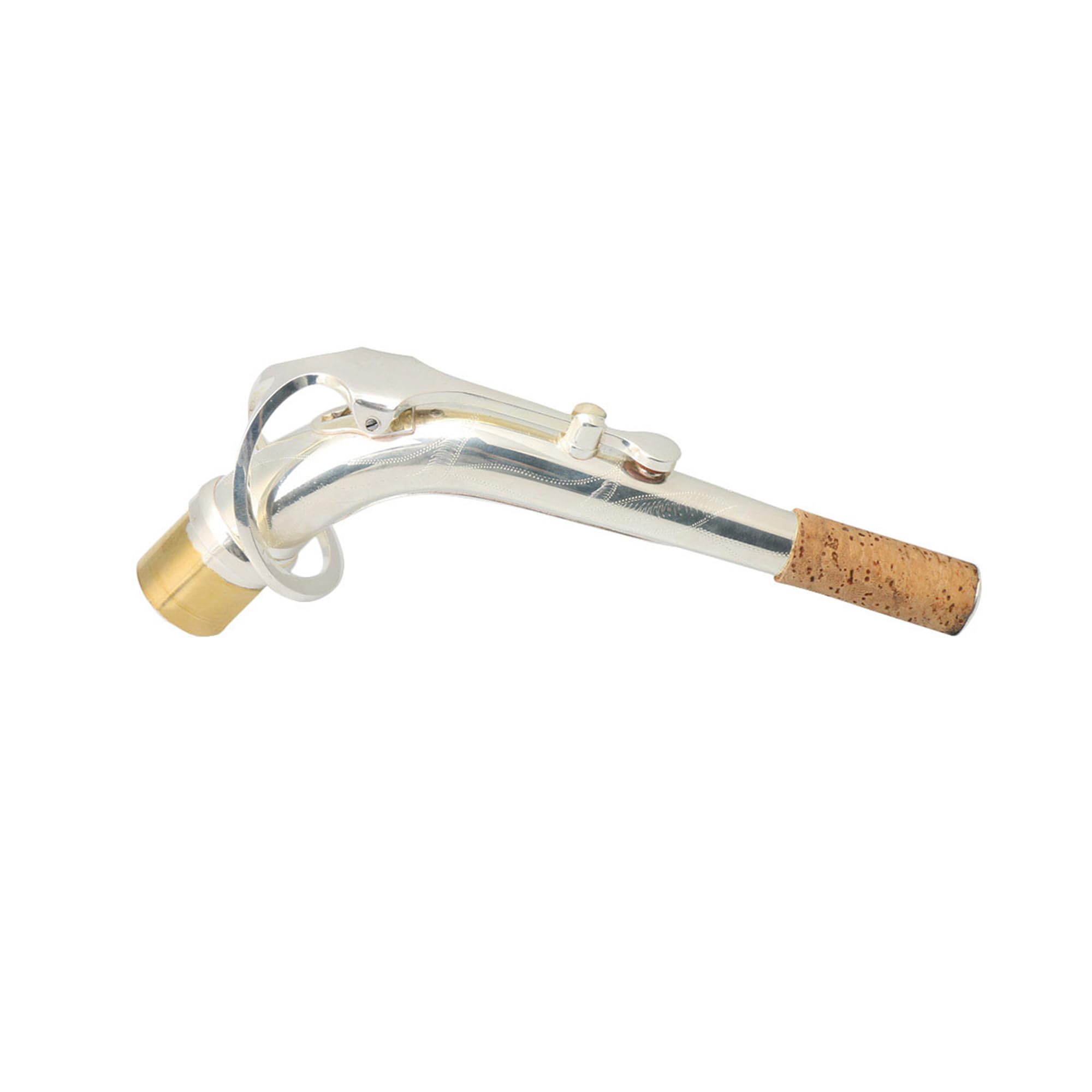 Yibuy Manche coudé pour saxophone alto avec support pour lyre de fanfare Jack rond 4 mm