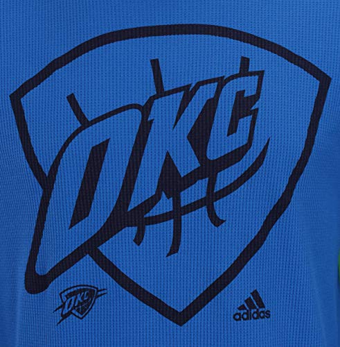 adidas Oklahoma City Thunder NBA Mens Off The Bench Long Sleeve Thermal Shirt, Blue (Large)