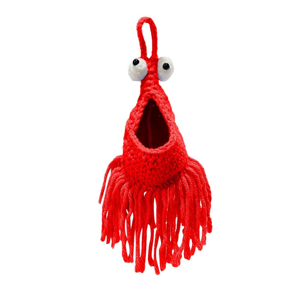 Crochet Yip Yip Car Hanger, Car Mirror Hanger Charms Cute Crochet Knitted Plant Pendant Car Rear View Mirror Pendant Car Interior Accessories for