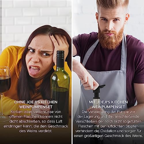 Weinpumpe aus Edelstahl mit 4 Stopfen von Joeji’s Kitchen