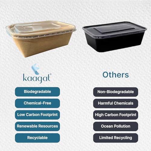 Image of Disposable Containers For Food with Lids | Rectangular Meal Prep Containers & Take Out Box | Microwave & Fridge Safe Food Storage Containers, Food Packing Box For Kitchen - 500ml, 15 Pack