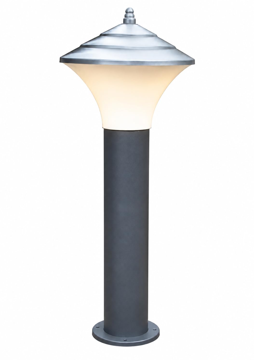 Outdoor Bollard Garden Light, Pillar Post Lawn Lamp | Pathway Lighting, Metal Body, Decorative Cap, Ground Mount, Landscape Decor-picture-17