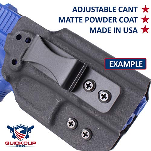 Hybrid 2 Hole Steel Holster Belt Clips, For Up To 1.75" Belts | Iwb Owb Kydex Leather W/Black Chicago Screw Hardware Kit | Concealed Carry Adj Cant Tuckable Overhook | Made In Usa (2) #TOP1