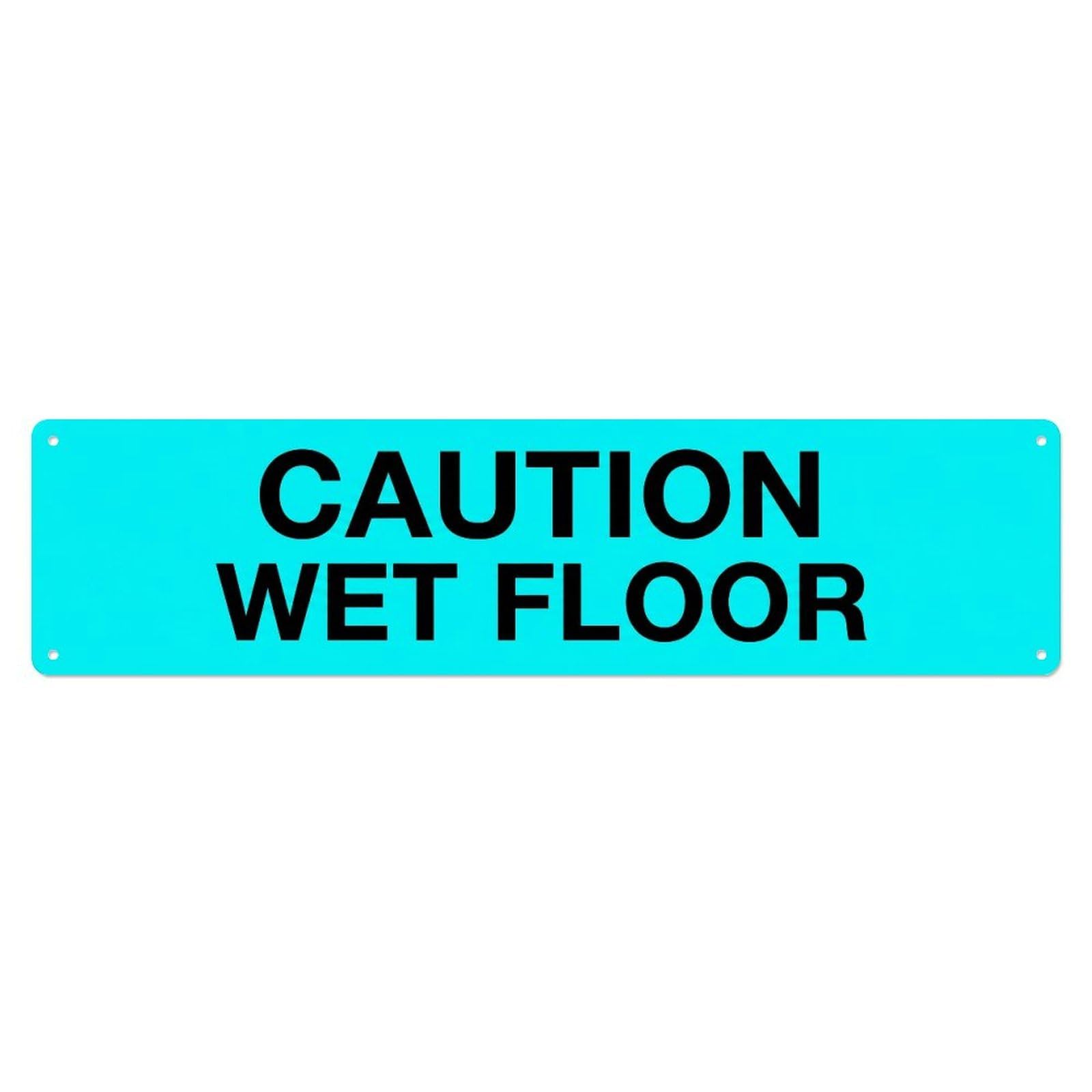 Metal Tin Sign Caution Wet Floor Safety