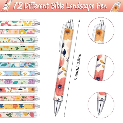 Motiskyy 24 Pcs Cute Floral Pen Notebook Set, Ballpoint Notepads - Image 2