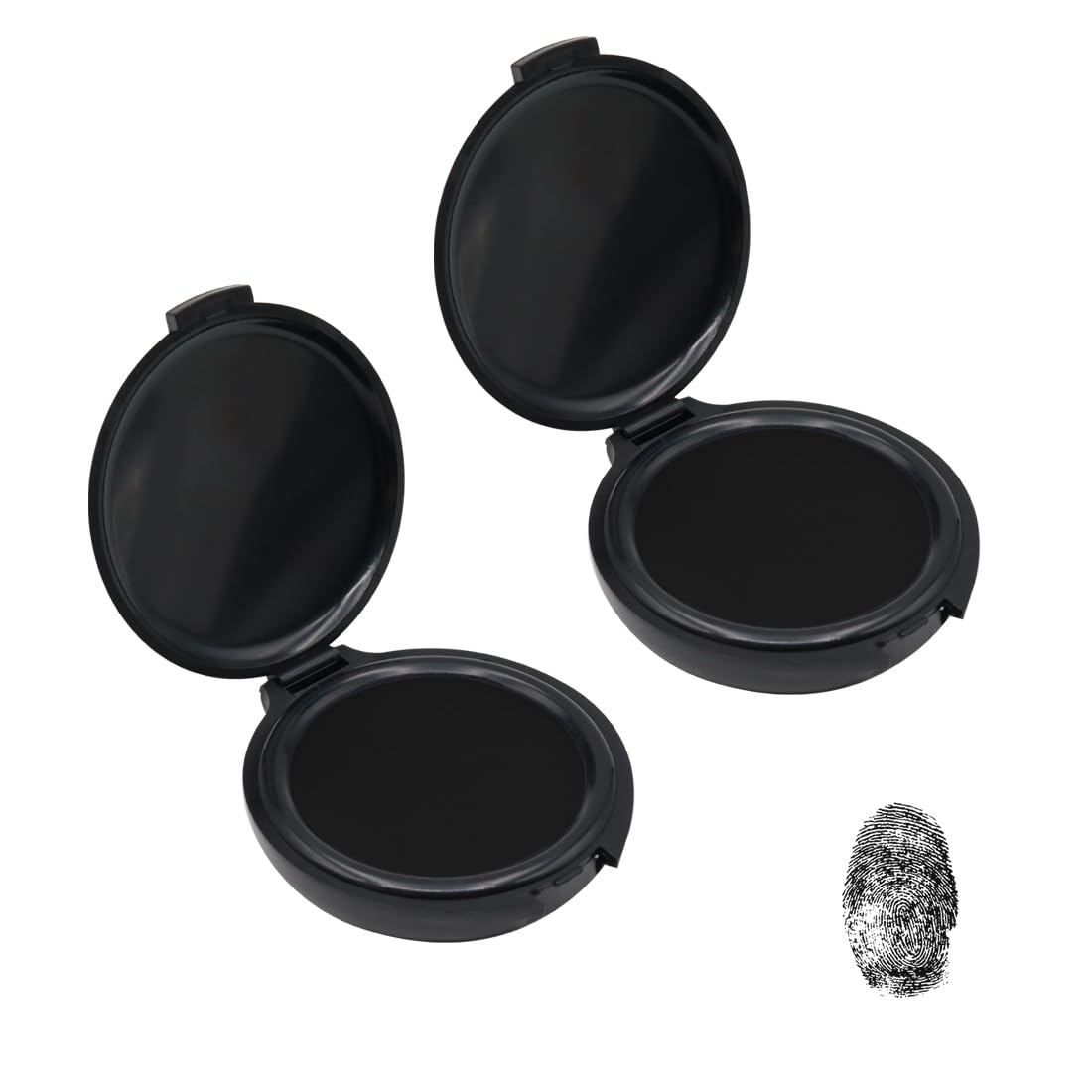 LICQIC 2 Pcs Thumbprint Ink Pad, Fingerprint Ink Pad, Fingerprint Kit for Identification Security ID Fingerprint Cards Law Enforcement Fingerprint Stamp Ink Pad (Black)