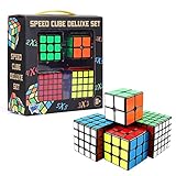 PointGames Speed Cube Set 4 Pack, 2x2 3x3 4x4 5x5 Beginner to Master, Smooth Turning, Magic 3D...