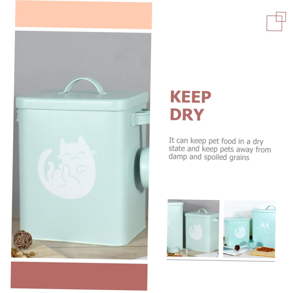 Sosoport 1satz Katze Und Hund Futterbehälter Luftdichte Aufbewahrungsbox Für Haustierfutter Mit Abnehmbarem Deckel Für Trockenfutter Stilvolles Design Geeignet Für Zuhause Und Küche