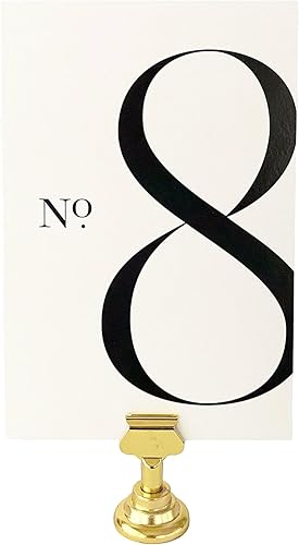 Weekend Paper Co. Números de mesa modernos, diseño moderno de una sola cara de 4 x 6 pulgadas, tinta negra mate, números del 1 al 25 más 3 letreros