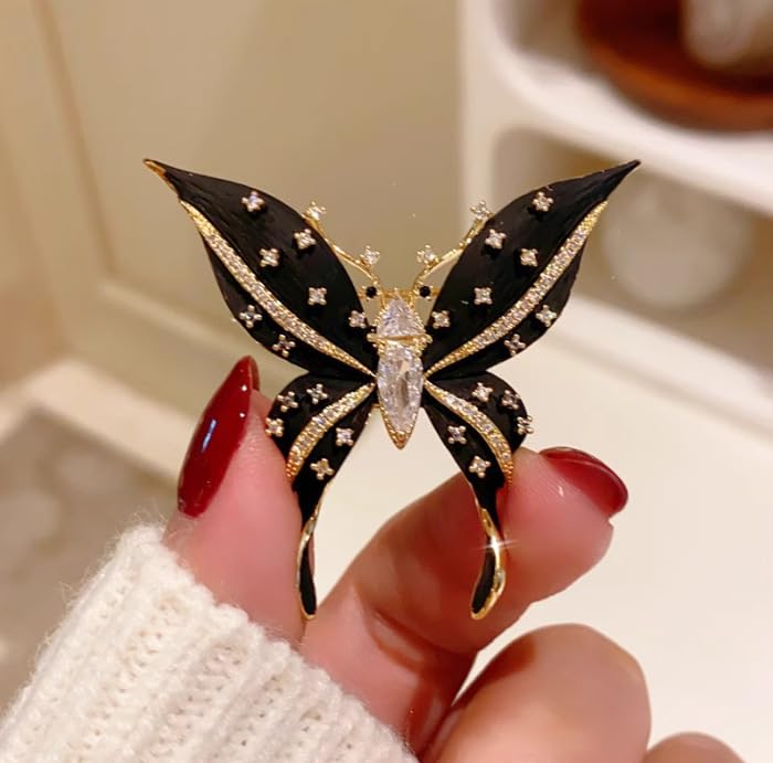 Exquisite Rhinestone Brooch Pin for Women Retro Light Luxury Crystal Personality Corsage Pins for Women Coats Accessories