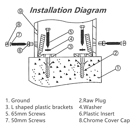 Floor Toilet Pan Fixing Kit - L Shape Toilet Bidet Fixing Bolts, Bathroom Repair Fixings - Bracket and Screws - Image 3
