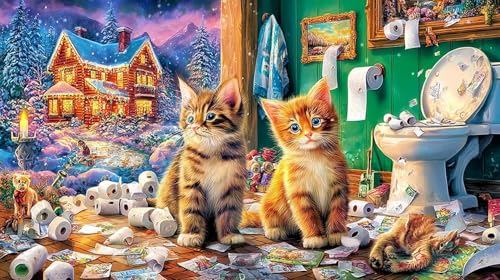 Rompecabezas de gatos de 1000 piezas en cartón reciclado de alta calidad decorativa