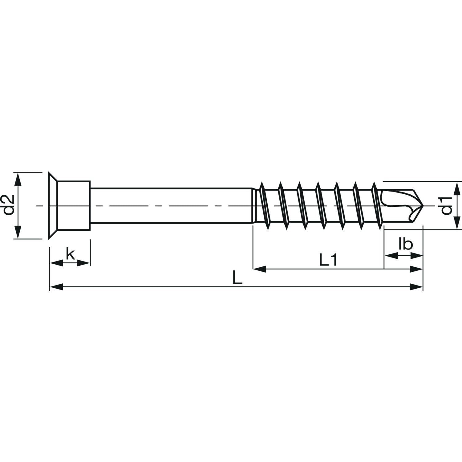 Profilbohrschraube Zylinderkopf 5,5x61 TX25 Edelstahl gehärtet