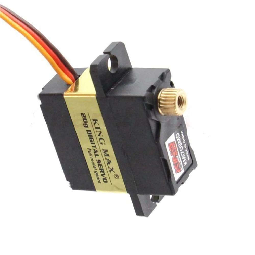 SPARKHOBBY King MAX KM1703MD Engranajes metálicos Digitales Mini Servo 17g 5.6kg.cm 5-6v Adecuado para RC Pequeñas alas fijas Modelo de Barco de Coche y Robot, etc. (4 Piezas KM1703MD)