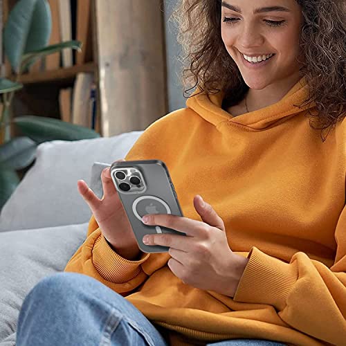 Image of eller sante SAN MagPro Frosted for iPhone 14 Pro Case Cover, 6 Feet Drop Protection, Shockproof, Scratch Resistant, Slim, Thin, Compatible with iPhone 14 Pro MagSafe Back Cover - White