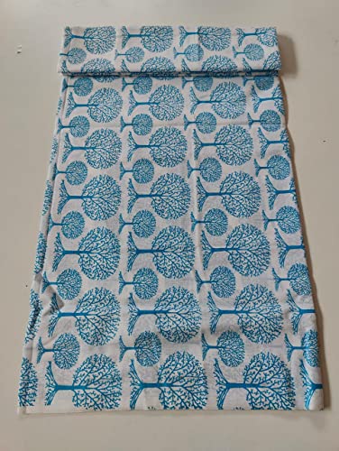 Image of Floral Printed Cotton Fabric Cloth Hand Block Print Fabric Women Material Running Jaipuri Hand Block Printed Women Dress Material Kurtis Natural 44 inch Inches Width 2.5 Meter (Pattern 28)