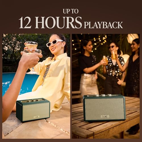 Image of Stone Opus, 80W Signature Sound, 12HRS Battery, Multilink Connectivity, Built-in Subwoofer, Premium Design, TWS, Bluetooth Speaker, Wireless Speaker, Portable Speaker (Sea Green)