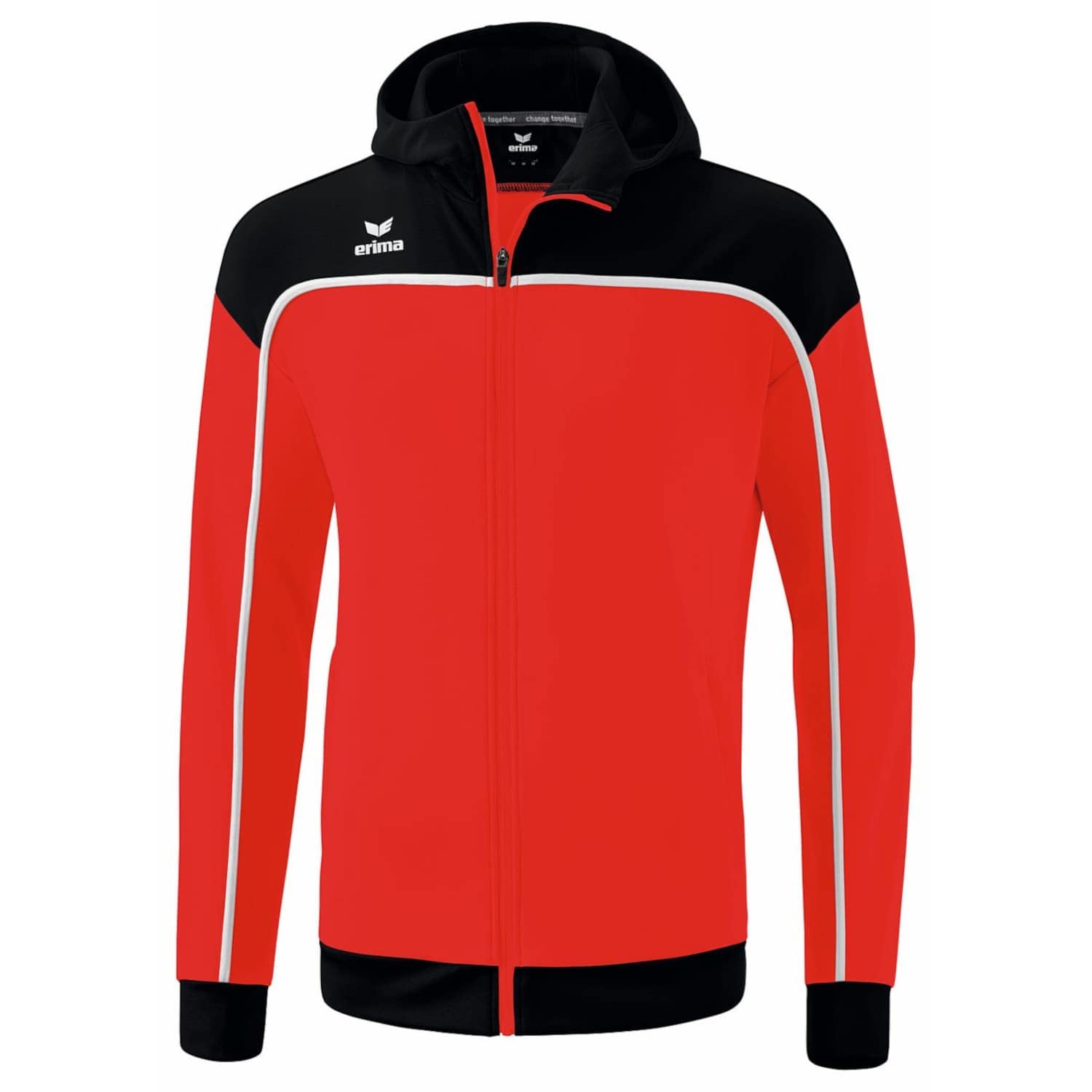 Erima Men's Change Training Jacket with Hood, Red/Black/White, XL