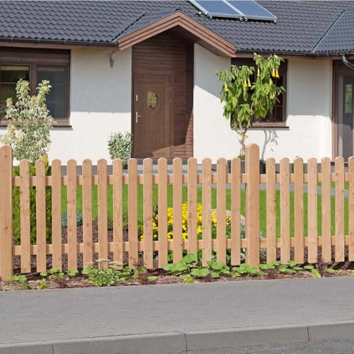 Vorgartenzaun Lärche 180x80 cm – Holzzaun-Set GENUA für DIY Selbstmontage – PEFC-zertifiziert, wetterfest & nachhaltig – inkl. Edelstahlschrauben & Aufbauanleitung