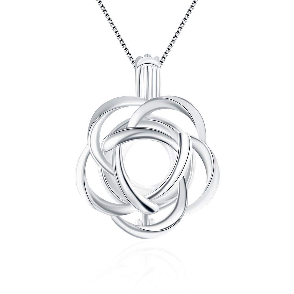 LGSY 925 Sterling Silver Rose Big Edison Cage Pendants Crafting Charm for DIY Necklace Bracelet Jewelry Making