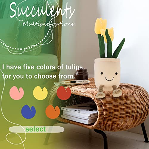 Religes Succulents Plush Toy, Cute Stuffed Potted Plants Plush Doll, Gifts Toy For Kids Boys (Tulip - Blue) #TOP5
